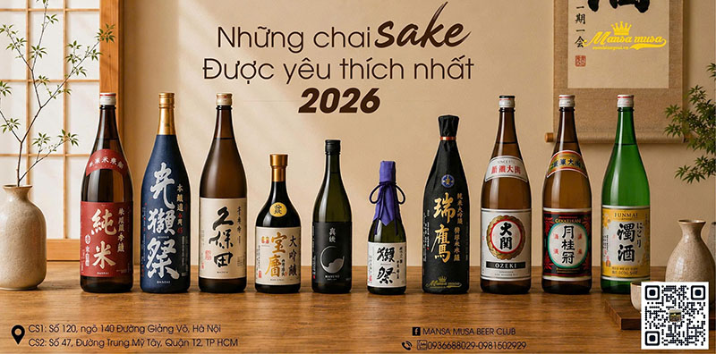 rượu sake: top 10 loại ngon nhất năm 2026 nên thử ngay